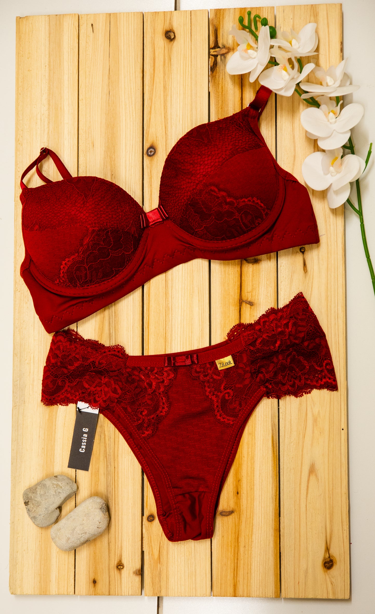 Burgundy set Brazilian cheeky set