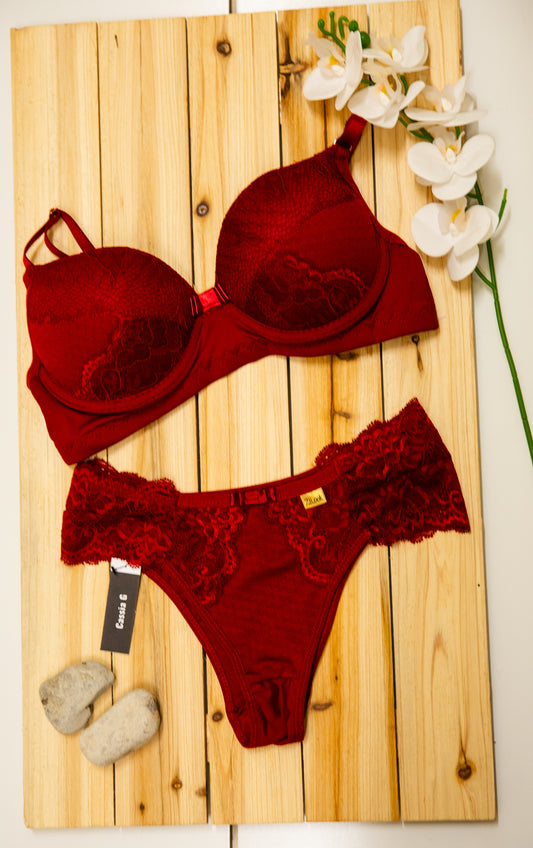 Burgundy set Brazilian cheeky set